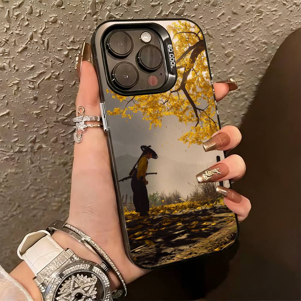 G-Ghost Of Yotei Game  Phone Case For iPhone 17,16,15,14,13,12,11 Plus,Pro Max,XS,Colorful Silver Black Cover