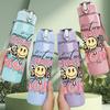 1PC Crazy Mom Color Slogan Print 750ml Color Plastic Sports Water Bottle Leakproof Flip Straw Lid Suitable for Sports Office Home Use