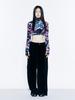 VEGAN TIGER Print Velvet Crop Top (Blackpink)