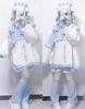 Jundakara Light Blue Long Subculture Angel Sickly Color Loose Size M Women's Hoodie, Sleeve, Style, Wings, Hooded, Ruffles, Angelic, Cute, Block,