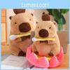 Comfortable And Plush Capybara Lotus Cushion Soft Water Pig Figurine For Gifts
