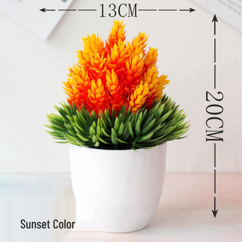 Mini Potted Grass Bonsai: Cherry Snowball Home Decor Ornament