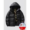 Foreign Trade Surplus 90 Winter Extreme Cold Down Jacket Unisex Hooded Short Thickened Black and Gold Trendy Brand Warm Coat