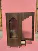 Wooden Pooja Mandir | Handicrafted Home Temple | Indian Prayer Altar with Doors | Wall With Glass Pooja Cabinet | Traditional Hindu Mandir