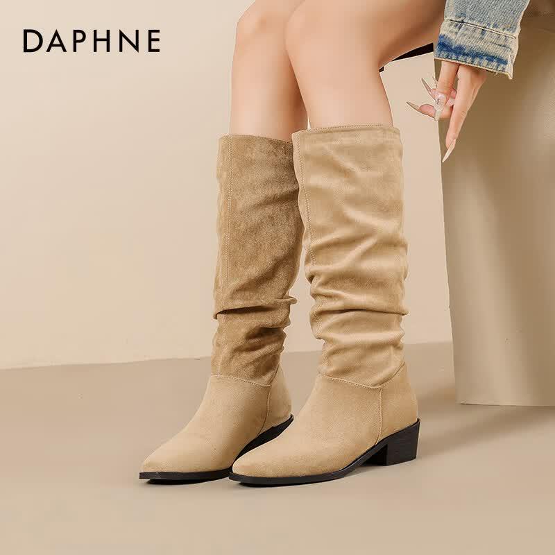 Daphne Women s Meilard Stacked Cowboy Boots 36
