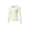 Solid Color Breathable Pullover Long Sleeve T-Shirt Women Tops Moon-White SC1239067-6