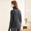 TUHUANG Women's Ribbed Wool Cashmere Turtleneck Sweater