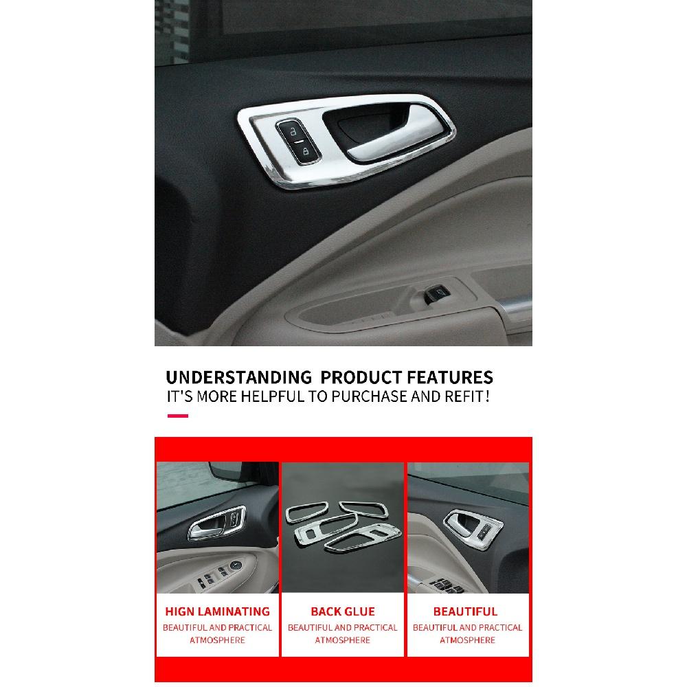 My Good Car ABS Chrom Innengriffverkleidung Innentürgriff Dekoration Zieraufkleber für Ford Kuga Escape 2013 -