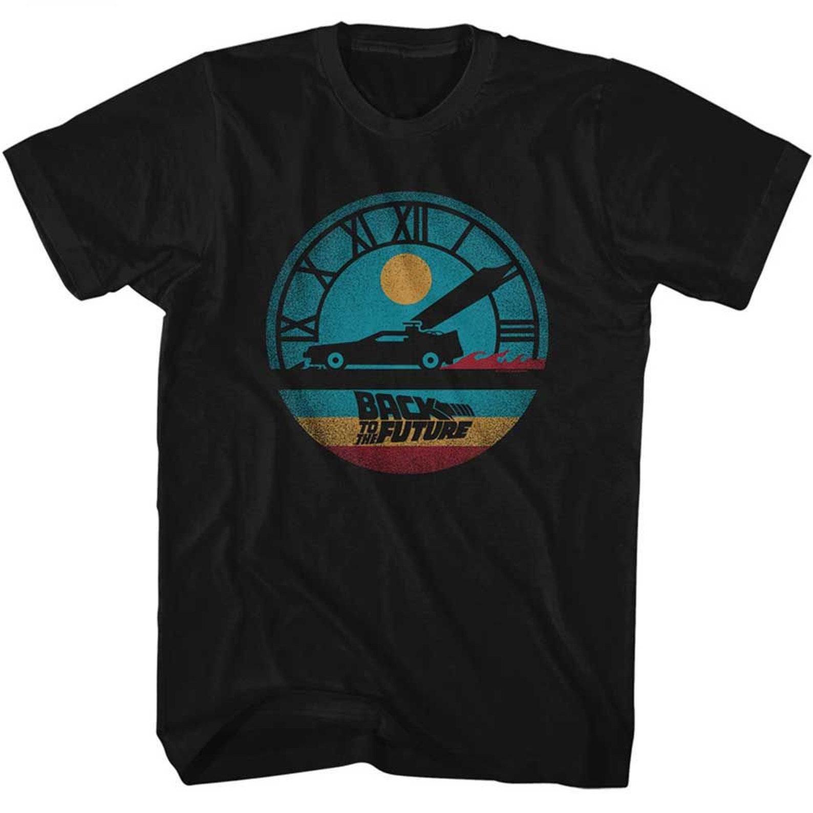 Back to the Future Circular Time Black Adult T-Shirt L