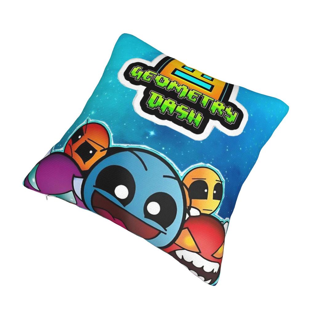 Geometry Dash Games Pillow Covers Merch Printing Cushion Cover Gift Throw Pillow Case Cover Chair Multiple Sizes