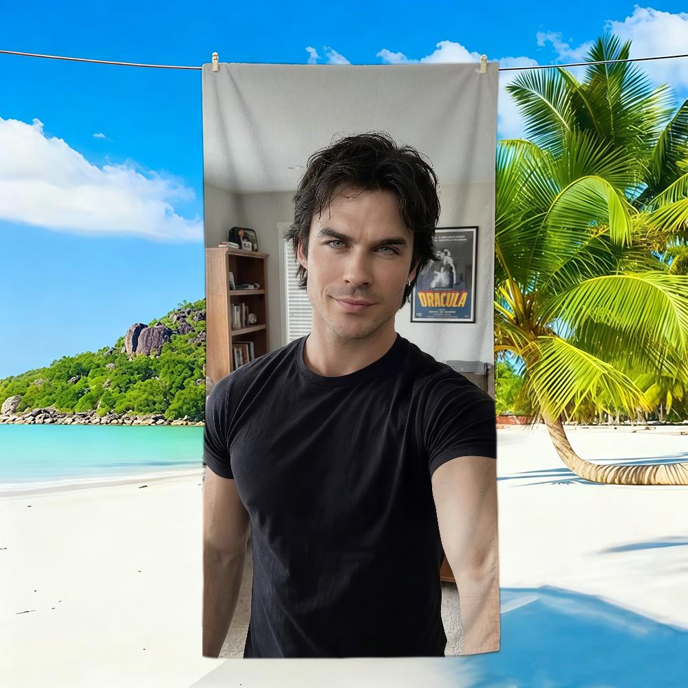 Vampire Diaries Starring D-Damon S-Salvatore Towel Sports Quick Dry Travel Camping Sandproof Soft Light Large Beach Towel