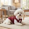 Polyester Pet Clothes Teddy Dog Clothes Spring Summer Pet Jacket Cat Clothing Wine Red Navy Blue Black Dog Coat with A Bow Tie