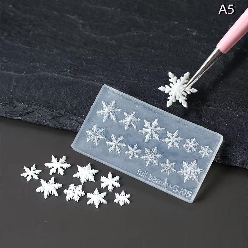 

1Pcs Silicone Nail Mold Christmas Snowflakes Butterfly Flower 3D Relief Nail Template Nail Art Decorations Nail Art Mold