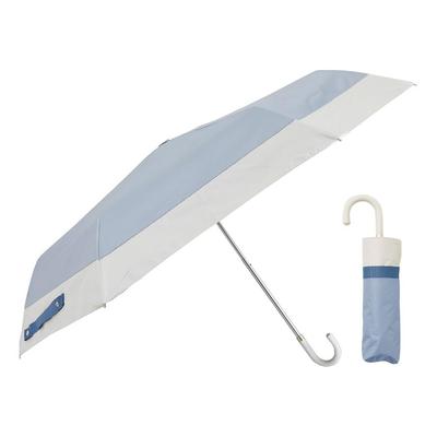 Ogawa Faltbarer UV Perfektes Geschenk für oder jeder LINEDROPS 57409 Damen Sonnenschirm, 99,9% Schutz, Weiß, Blaugrau, Wasserabweisend, Stilvoll, Schlicht,