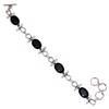 Black  Onyx Bracelet  Sterling Gemstone Cuff Handmade Vintage