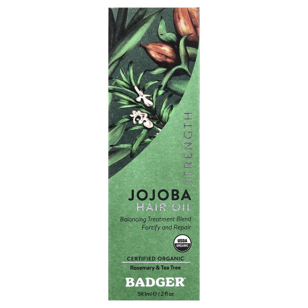 Jojoba Hair Oil, Rosemary & Tea Tree, 59.1 Ml (2 Fl Oz)