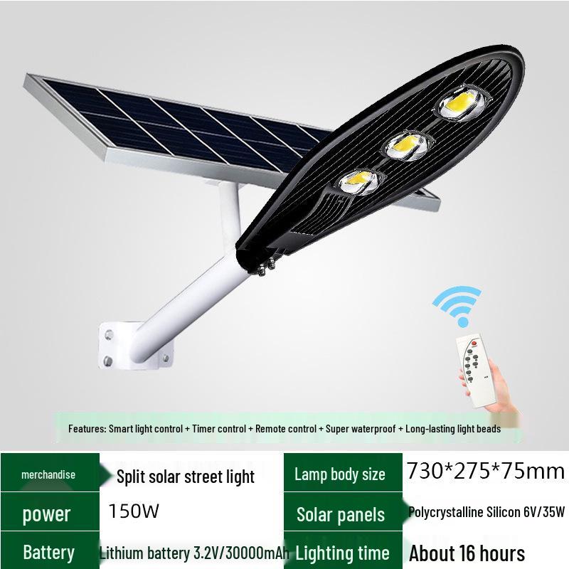 Solar Street Light: LED Outdoor Lamp with Remote Control for Garden or Courtyard