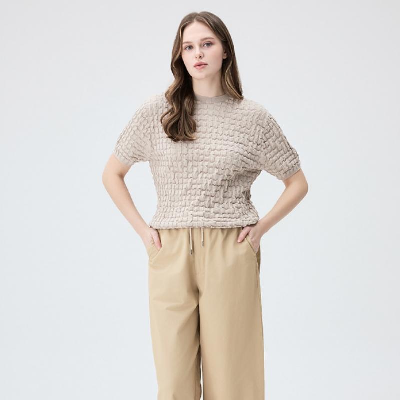 2nd Skin 3d Knit Pattern Short Sleeve Top Agwst2300