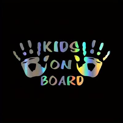 1ks samolepky na auto KIDS ON BOARD with Lovely Palms Obtisky s upozorněním Reflexní blokování poškrábání auta Dekor Nárazník Příslušenství