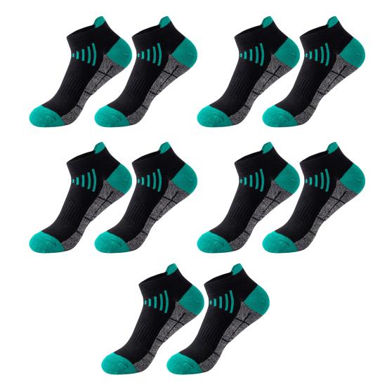 5 Pairs Men's Cotton Ankle Socks Athletic Cushioned Performance Socks Moisture Wicking Breathable Running Socks