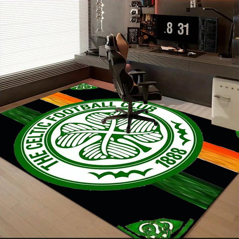 Cel-tic Football Club Crest Printed Office Carpet Chair Cushion  Entryway Rug, Rugs for Living Room, Bedroom Christmas gifts