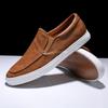 Men's Four Seasons Casual Leather Loafers - Korean Style, Low-Top, Slip-On, Business Casual Shoes