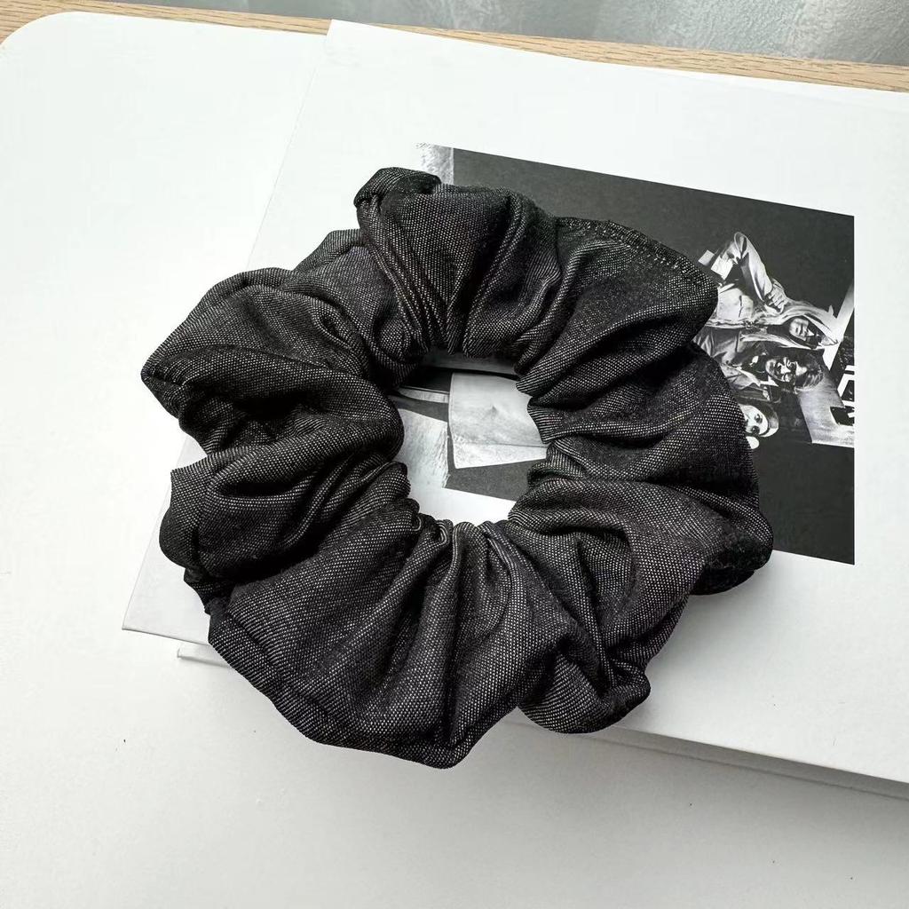 Large Denim Double Layered Hair Scrunchies With Lace for Girls and Women Elastic  Hair Bands Nordic Style Hair Accessories
