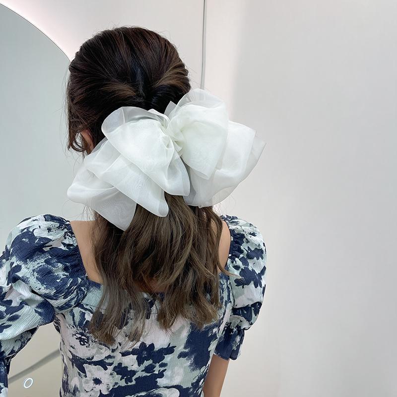Women's Chiffon Bow Ponytail Hair Clip - Elegant Spring/Summer 2022 Headdress