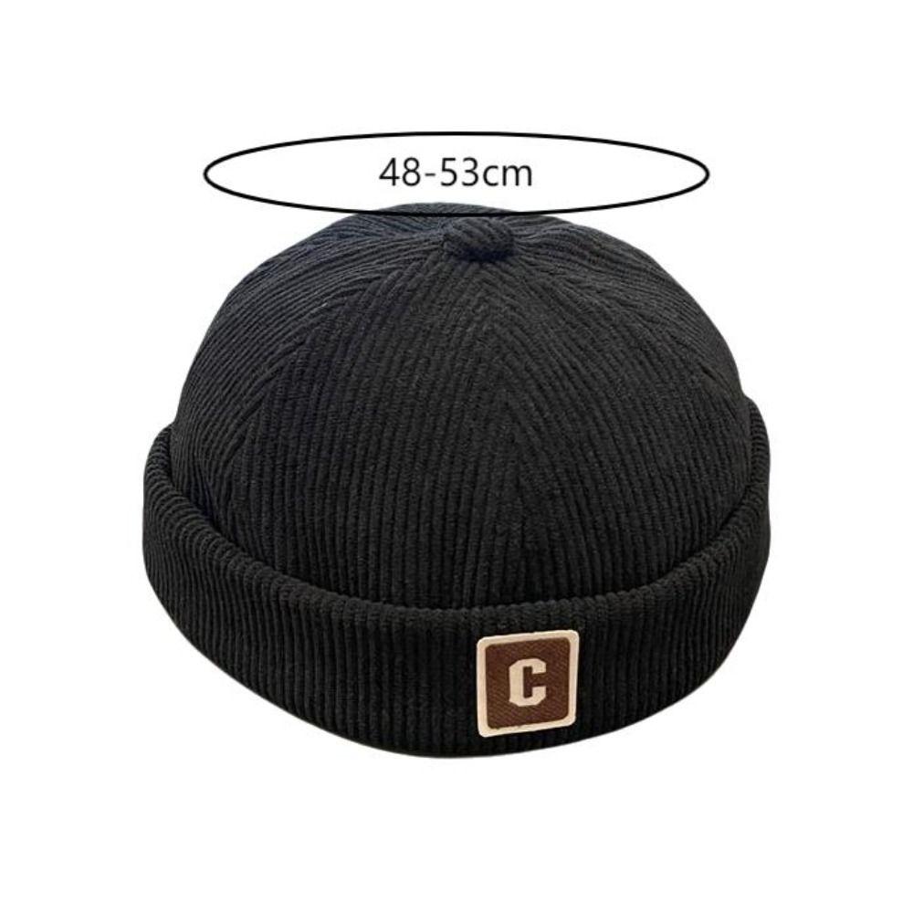 Corduroy Kids Docker Cap Solid Color Winter Cap Vintage Brimless Hat  Autumn Winter