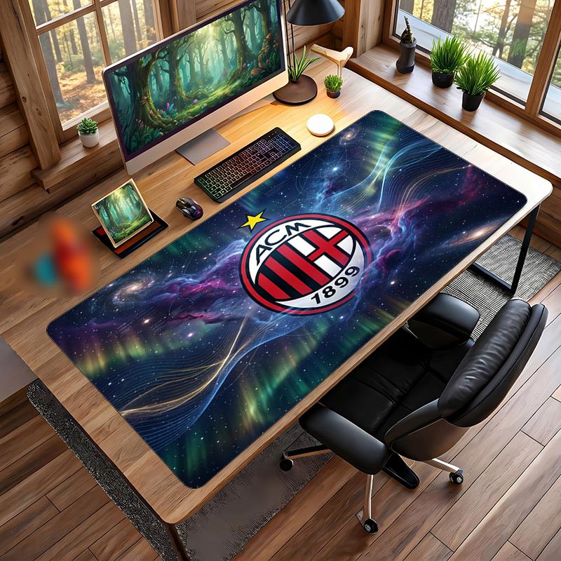 Tappetino per Mouse Grande Stampato AC Milan, Tappetino Morbido in Gomma Antiscivolo per Scrivania da Gioco per Ufficio Laptop Computer Decorazione
