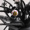 Spooky Skull Figurine Figurine, Black Red Rose Creepy Eyeballs Skeleton Halloween Lightweight Decoration Table Centerpiece for Tabletop, Desk, Mantel,