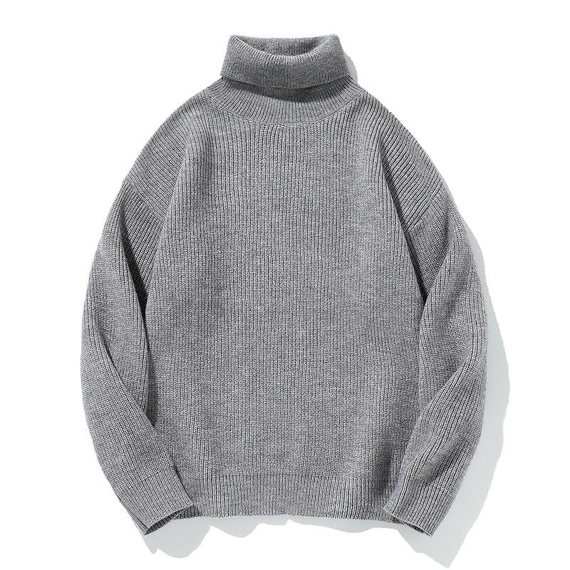 Retro Chunky Knit High Neck Sweater - Cozy Autumn/Winter Loose Fit