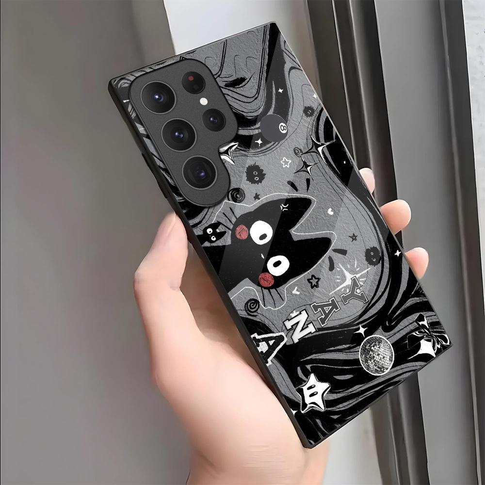 Stylish cute cat suitable for Samsung A51 mobile phone case S25ULtra glass A71 protective case S23Plu hard case