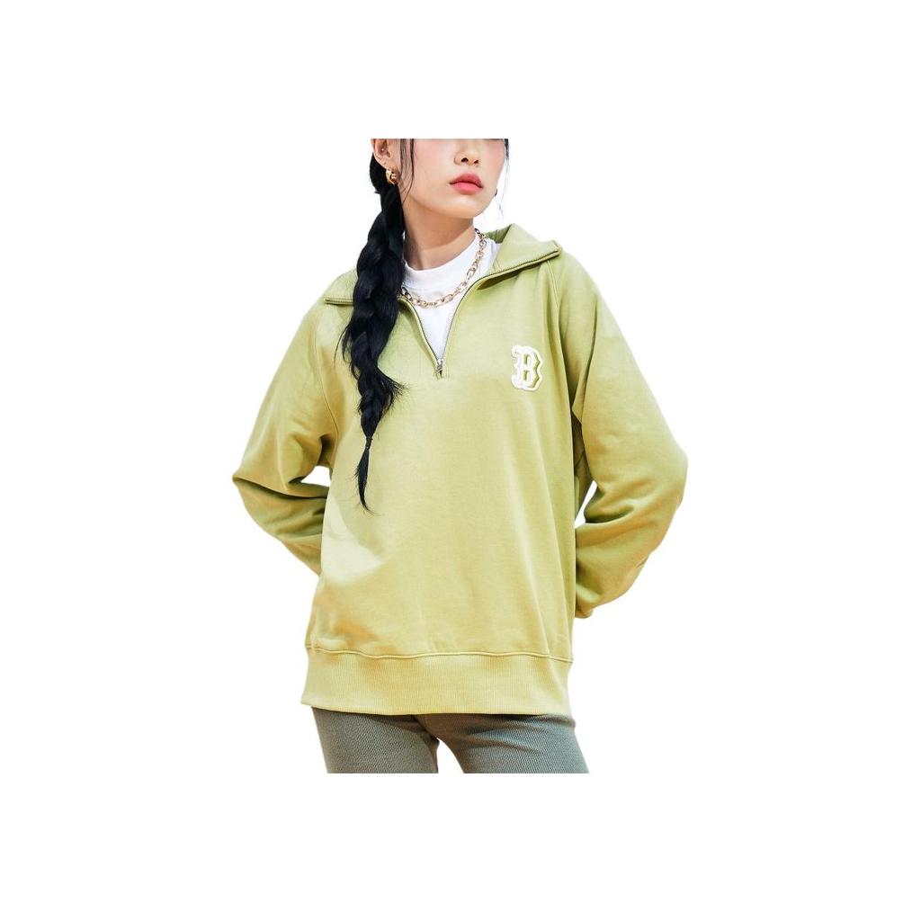 New MLB Boston Red Sox Sweatshirt Unisex Light Olive 3AMTB0331-43OLL