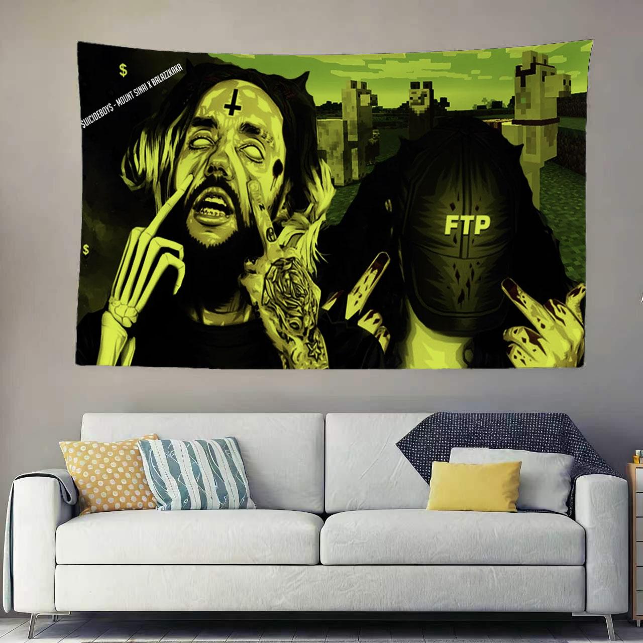 Suicideboys Wandbehang Wandkunst Ästhetische Raumdekoration Für Schlafzimmer Wohnzimmer Wohnheim Hip Hop Rap Musikfans Heimdekora 40X60CM