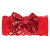 Barn Baby Girl Paljett Spets Bowknot Hårband Blinkande Turban Pannband Pannband