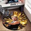 1pc Legendary idol Johnny Hallyday Round carpet Painted Printed circular carpet, home door mat, outdoor travel protection carpet