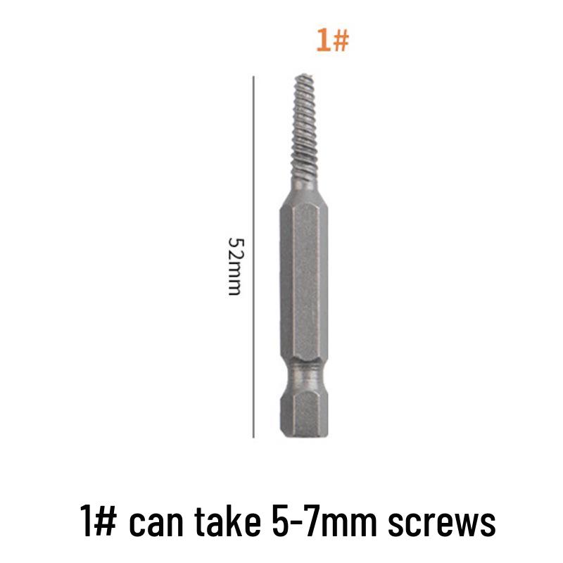 Hex Shank Screw Extractor: Fine Thread, Single Head, Reverse Thread for Stripped and Damaged Screws
