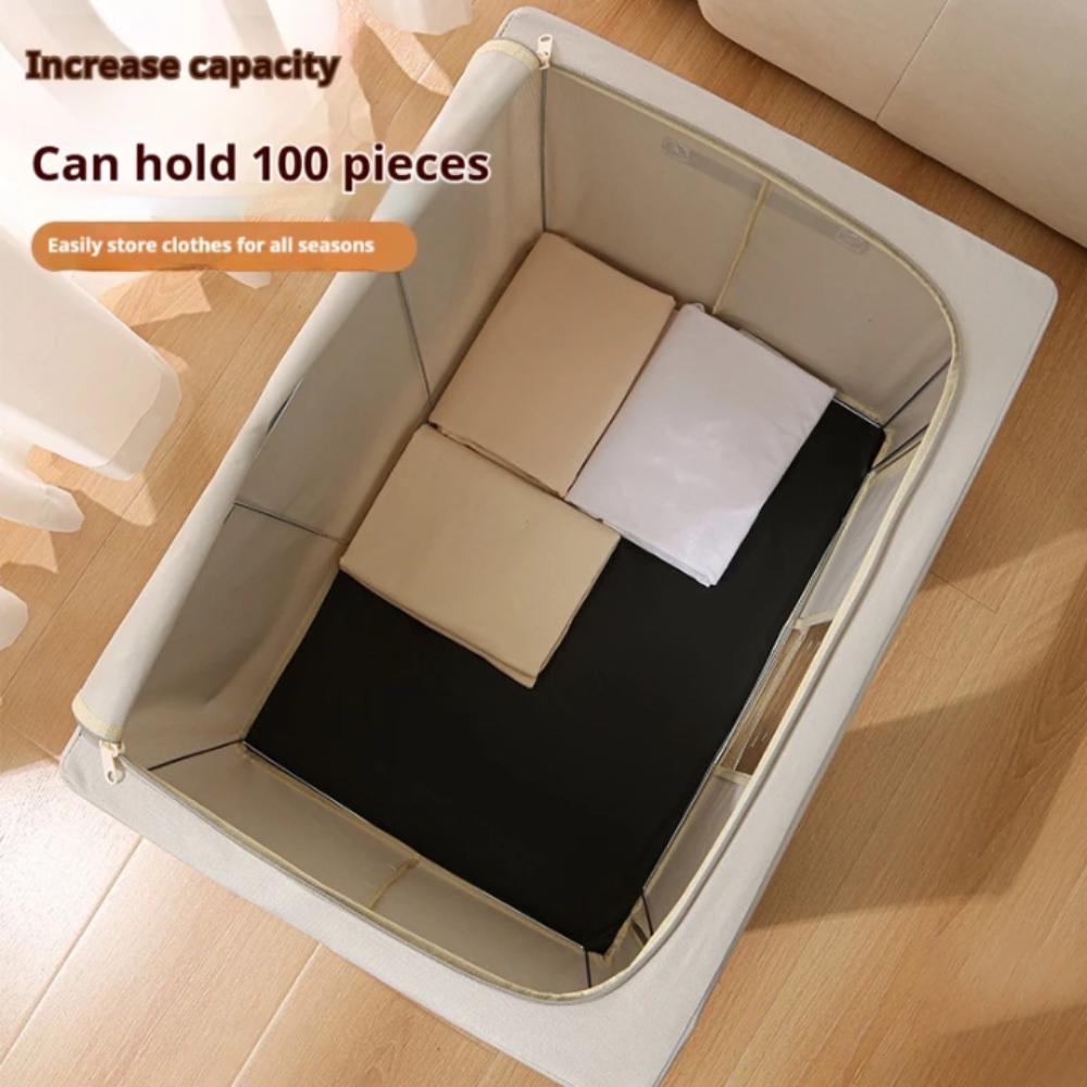 Foldable Storage Box with Large Windows and Carry Handles, Bedroom Wardrobe Organized Bedding, Linen, Toys, Clothes
