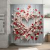 3D Hjärta Spricka Duschdraperi | Romantisk och Modern Badrumsdekoration