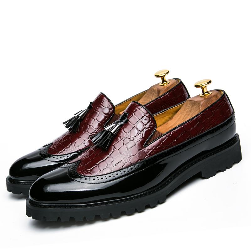 Men's Fashion Trends Social Office Shoes Breathable Leather Loafers High Quality Flats Male Walking Shoes Slip-on Tassel Loafers