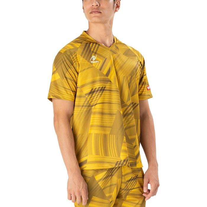 [Nittaku] Table Tennis Game Shirt Bright Vamos Shirt, Unisex, Moisture-Wicking, Stretch, 130cm-2XO, JTTA Approved, Gold, M, NW2223