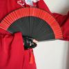 Ventilator pliabil de mână din bambus Ventilator de răcire chinezesc, vintage, ușor, cu ciucuri rafinați, pentru festivalul de muzică de dans, biserica de nuntă