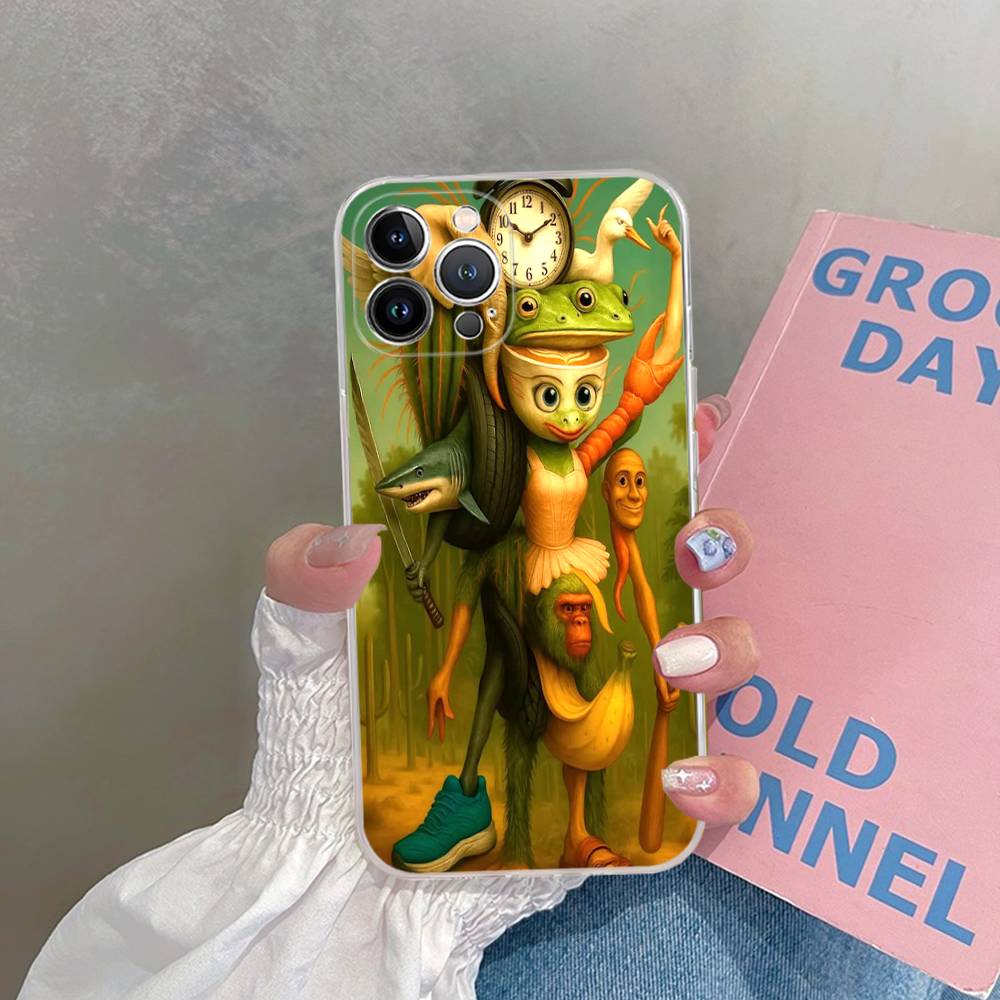 Cartoon Italian Brainrot Tung Tung For IPhone 17 16 16e 15 14 13 12 11 Pro Max Mini Plus Phone Case