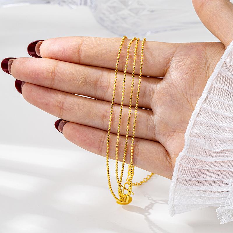 Elegant Multi-Layered Vietnamese Sand Gold Bead Anklet for Women