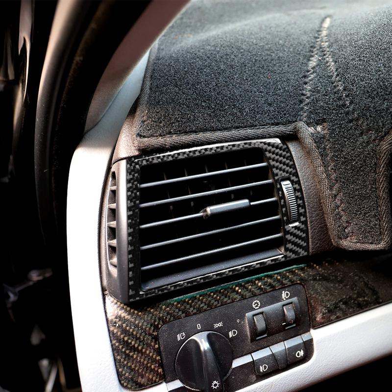 Real Carbon Fiber Car Accessories Dashboard Air Vent Cover Sticker For BMW 3 Series E46 1998 1999 2000 2001 2002 2003 2004 2005