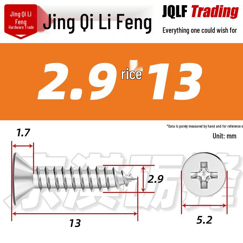 304 Stainless Steel Countersunk Self-Tapping Screw for Furniture & Outdoor Construction (GB/T 846)