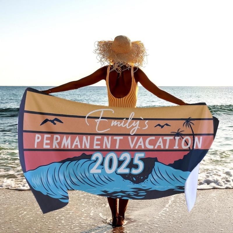 Personalized Beach Towel Gift Custom Teacher Retirement 2025 Towels Retirement Gifts With Name Retiree Funny Gift