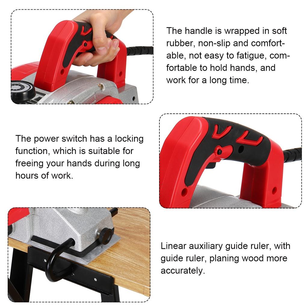 110/220V Handheld Electric Planer Powerful Wooden Copper Wire Wood Planer Carpenter Woodworking DIY Power Tools Kit 1500W