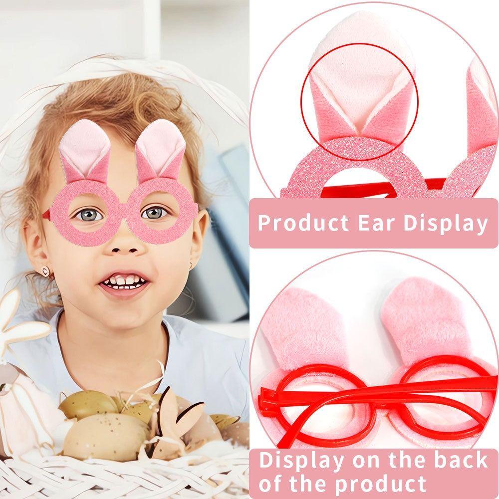 Cute Easter Glasses Frame Plush Costume Eyeglasses Easter Bunny Ears Glasses  Adults and Children